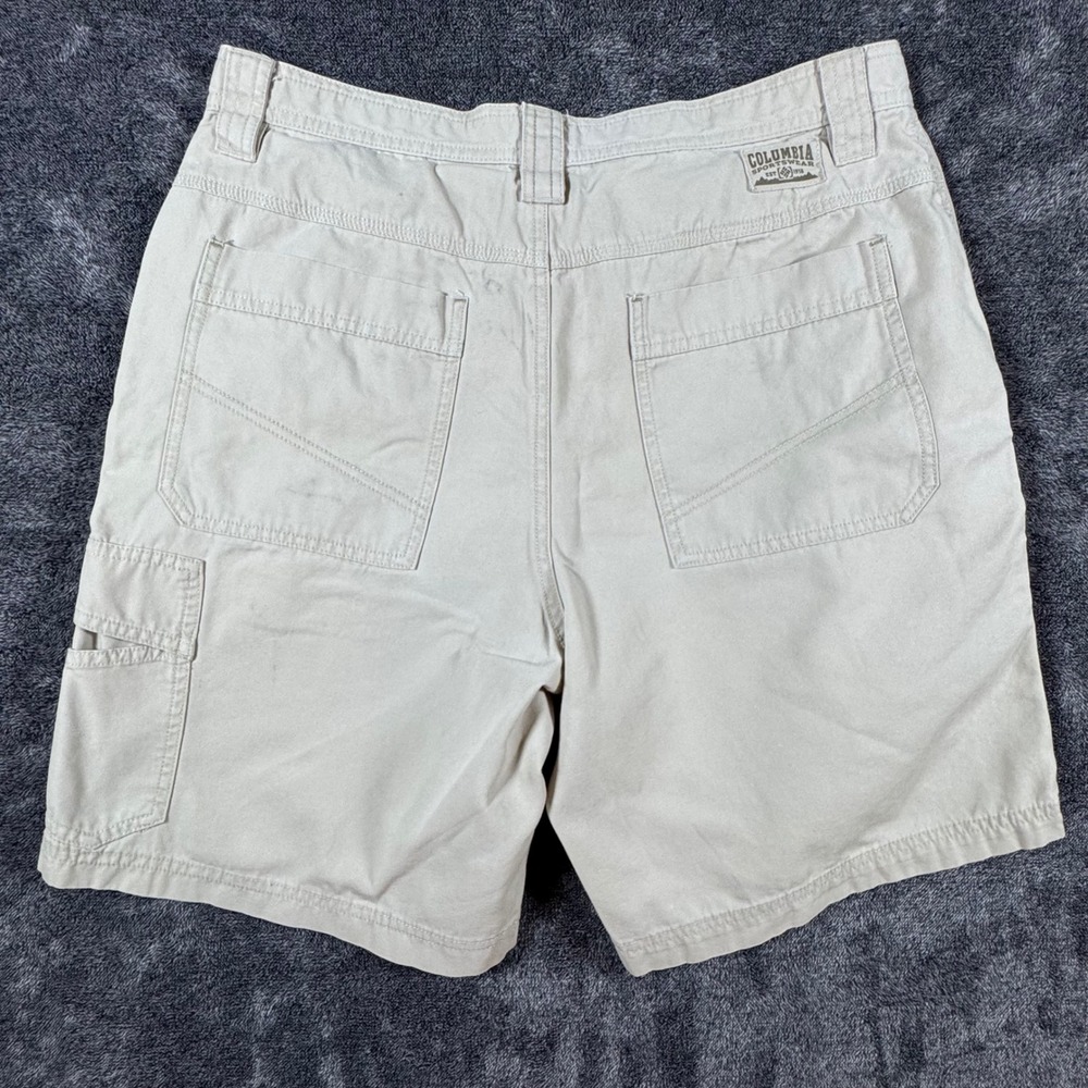 Columbia Mens 34w 9L Omni-Shield Cotton Canvas Cargo Shorts Tan Khaki 1192 - Picture 2 of 8